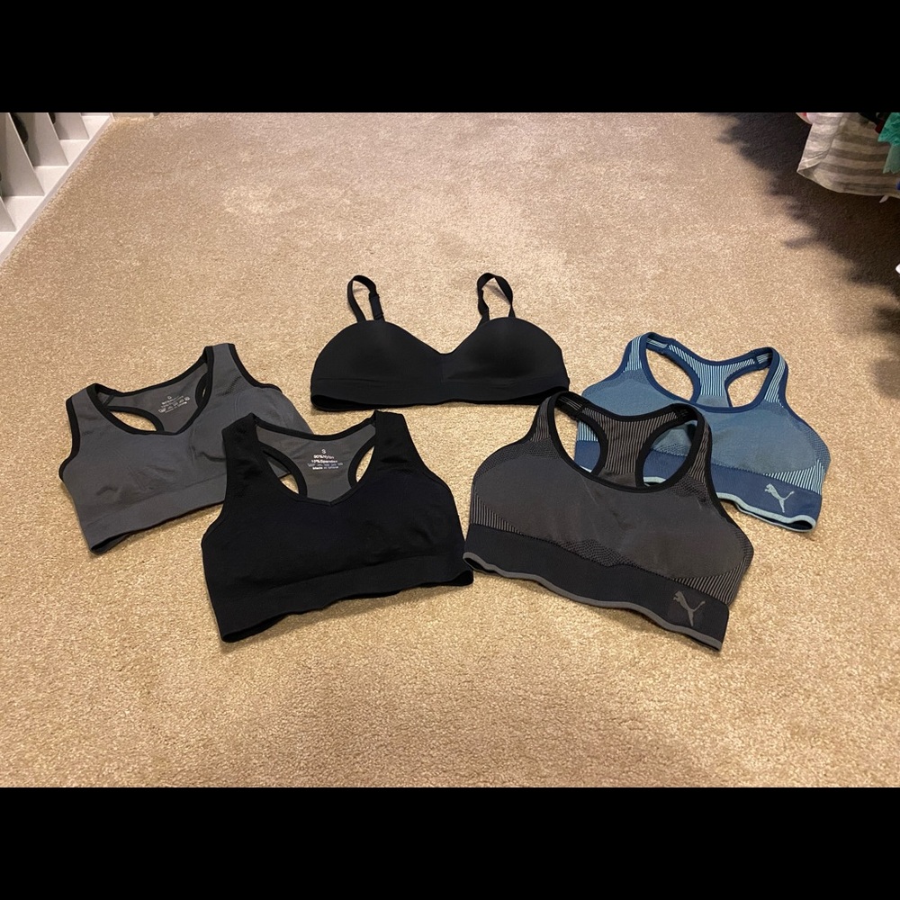 (5) Women’s Sports Bras Old Navy Puma Size Small/S